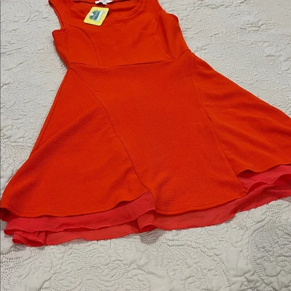 Umgee Bright Orange Sleeveless Fit-and-Flare Dress - Picture 4 of 11